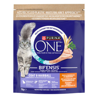 Purina One Coat & Hairball Adult Dry Cat Food Rich in Chicken