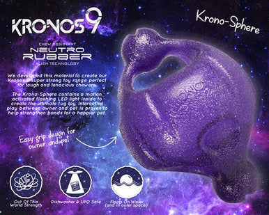 Kronos9 Sphere Flashing Purple Throw & Fetch Dog Toy