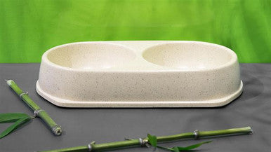 Bamboo Bowl Natural Cat & Dog Double Bowl