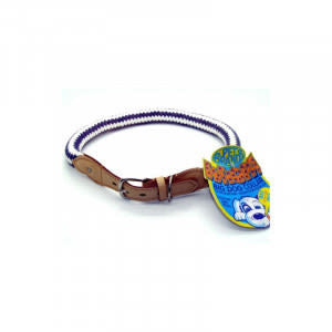 Whopa Big Cotton & Leather Dog Collar