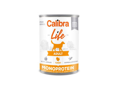 Calibra Life Grain-free Adult Wet Dog Food - Turkey with Apples