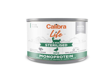 Calibra Life Grain-free Sterilised Adult Wet Cat Food - Duck