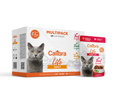 Calibra Life Grain-free Pouches Adult Wet Cat Food - Multipack