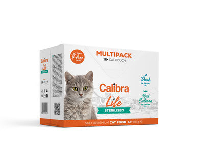 Calibra Life Grain-free Sterilised Pouches Adult Wet Cat Food - Multipack