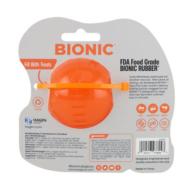 BIONIC Bounce Treats Holding Orange Dog Ball Toy