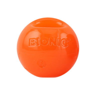 BIONIC Bounce Treats Holding Orange Dog Ball Toy