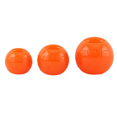 BIONIC Bounce Treats Holding Orange Dog Ball Toy