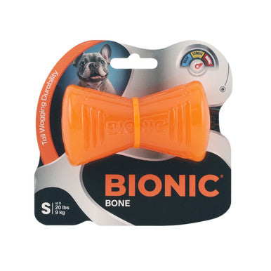 BIONIC Bone Treats Holding Orange Dog Chew Toy