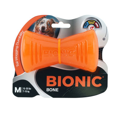 BIONIC Bone Treats Holding Orange Dog Chew Toy