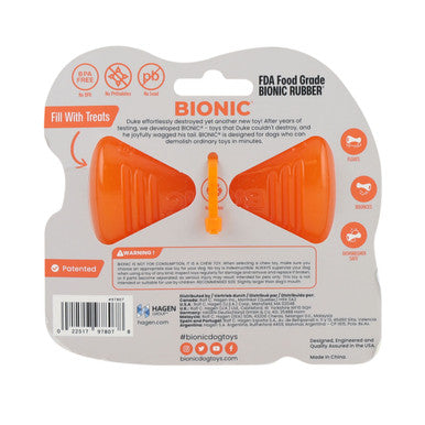 BIONIC Bone Treats Holding Orange Dog Chew Toy