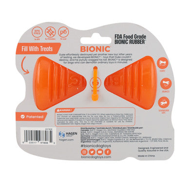 BIONIC Bone Treats Holding Orange Dog Chew Toy