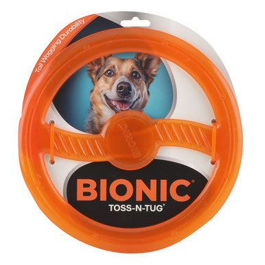 BIONIC Toss-N-Tug Orange Ring Dog Tug Toy