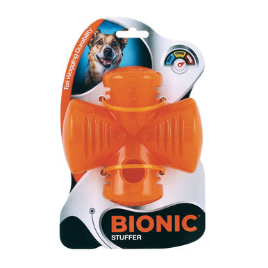 BIONIC Stuffer Hidden Treats Orange Dog Chew Toy