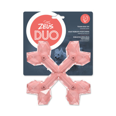 Zeus Duo Cross Bones Chicken Scent Dog Chew Toy