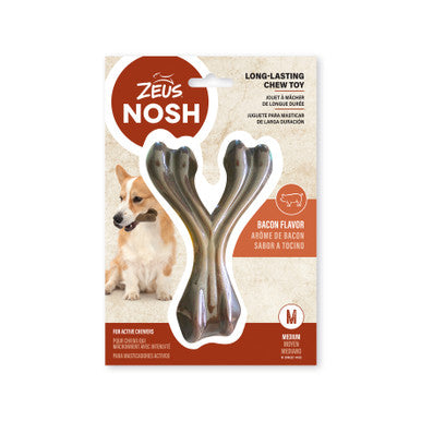 Zeus Nosh Strong Bacon Flavour Single Dog Chew Bone Toy