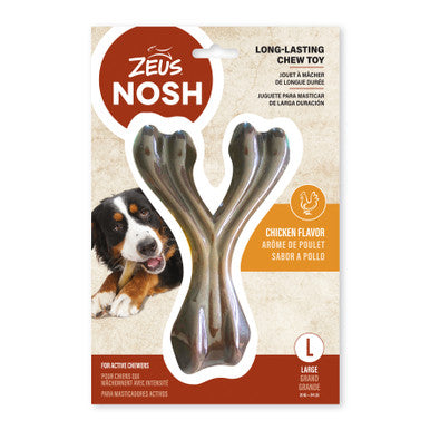 Zeus Nosh Strong Wishbone Chicken Flavour Single Dog Chew Bone Toy