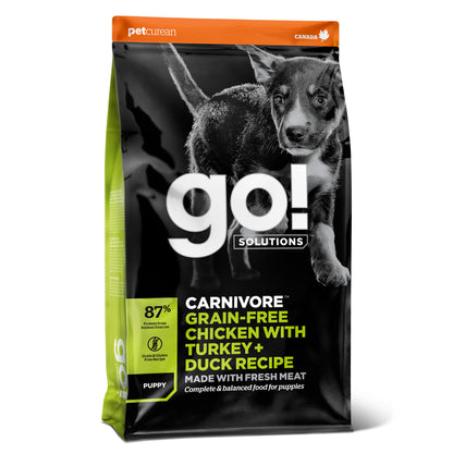 Go! Carnivore Grain Free Chicken, Turkey + Duck Puppy Recipe