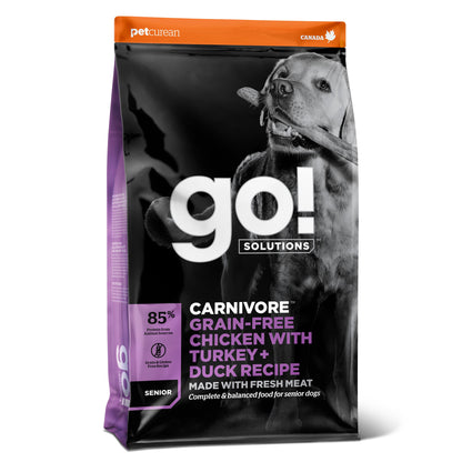 Go! Carnivore Grain Free Chicken, Turkey + Duck Senior Recipe for Dogs