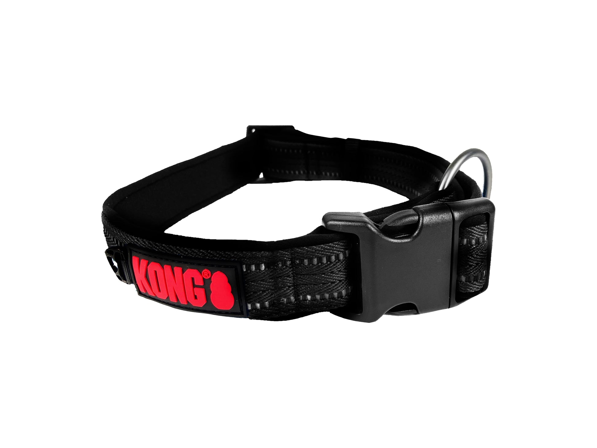 Front View of KONG Adjustable Black Dog Collar