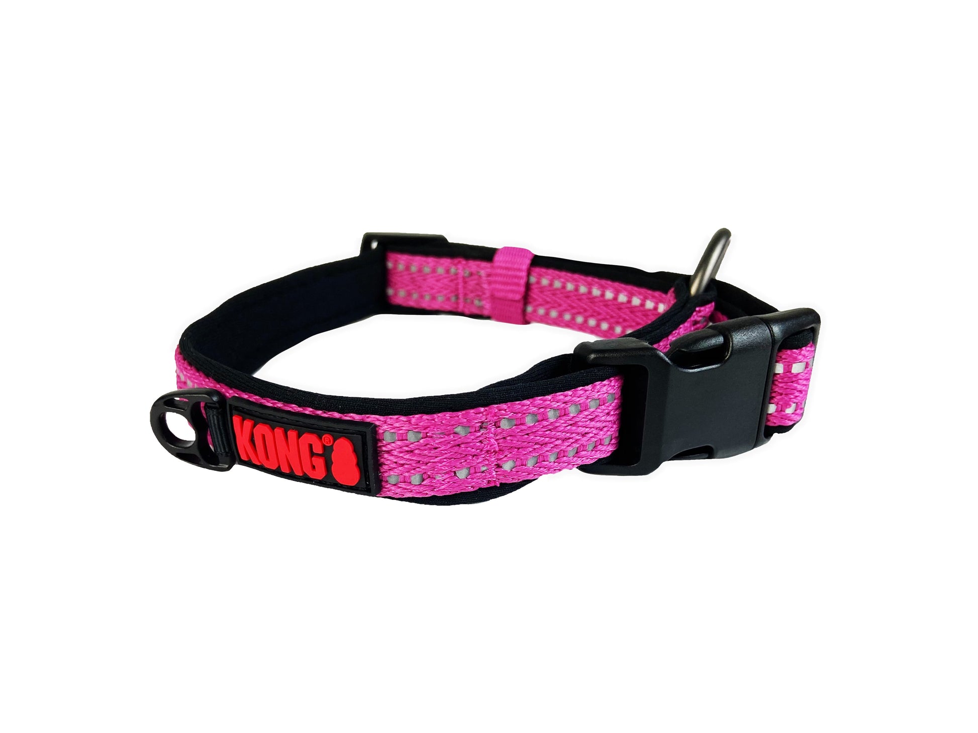 Front View of KONG Adjustable Fuchsia Dog Collar