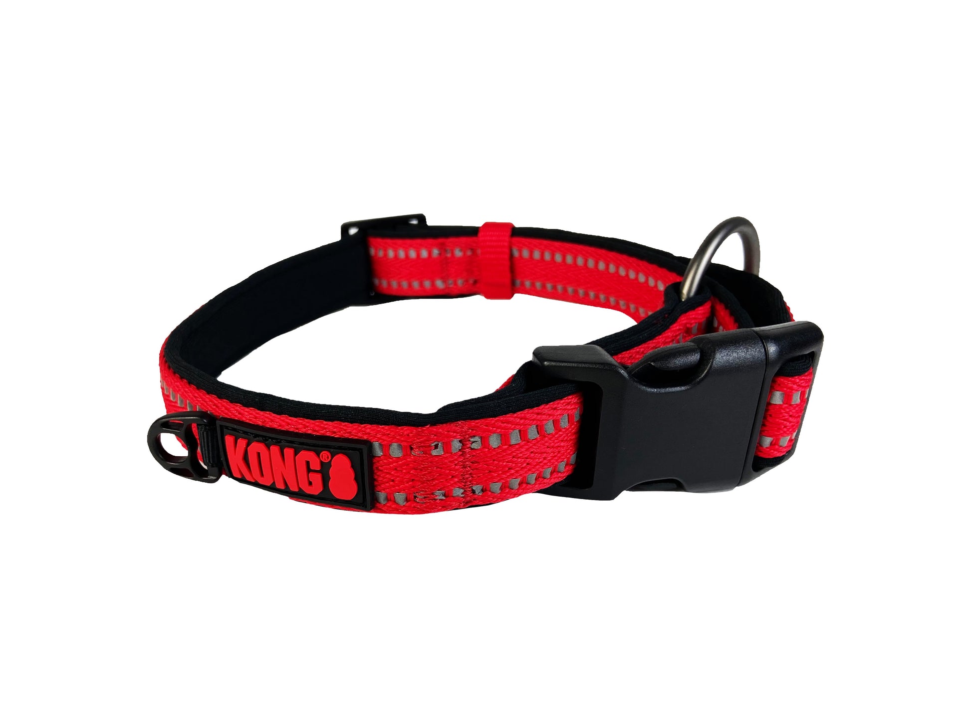 Front View of KONG Adjustable Red Dog Collar