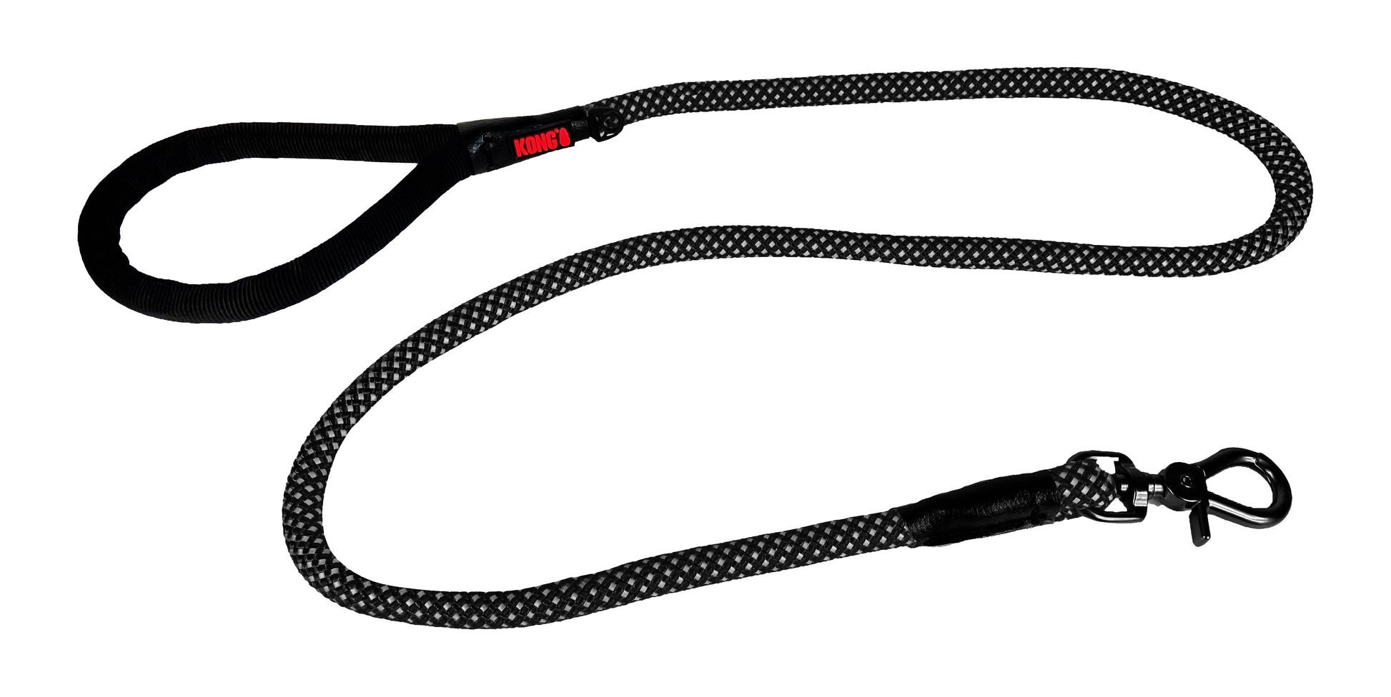 Front View of KONG Rope Black Dog Leash Front Main Image