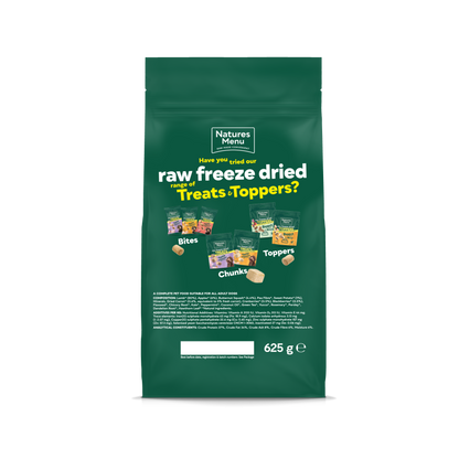 Back View of Natures Menu Raw Freeze Dried Complete and Balanced Adult Lamb Dry Dog Food