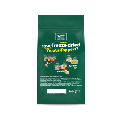 Back View of Natures Menu Raw Freeze Dried Complete and Balanced Adult Beef Dry Dog Food