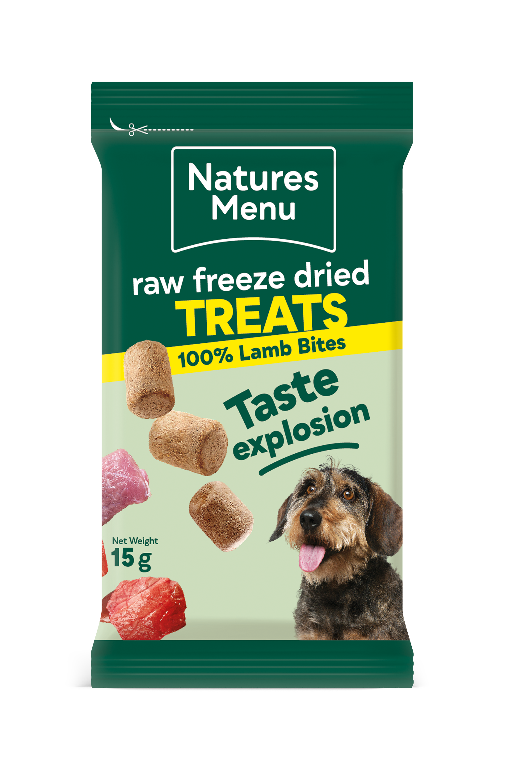 Front View of Natures Menu Meaty Treats with Chicken & Pork for Adult Dogs