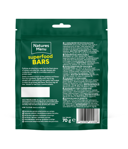 Back View of Natures Menu Country Hunter Superfood Bars - Salmon & White Fish Adult Dog Treats