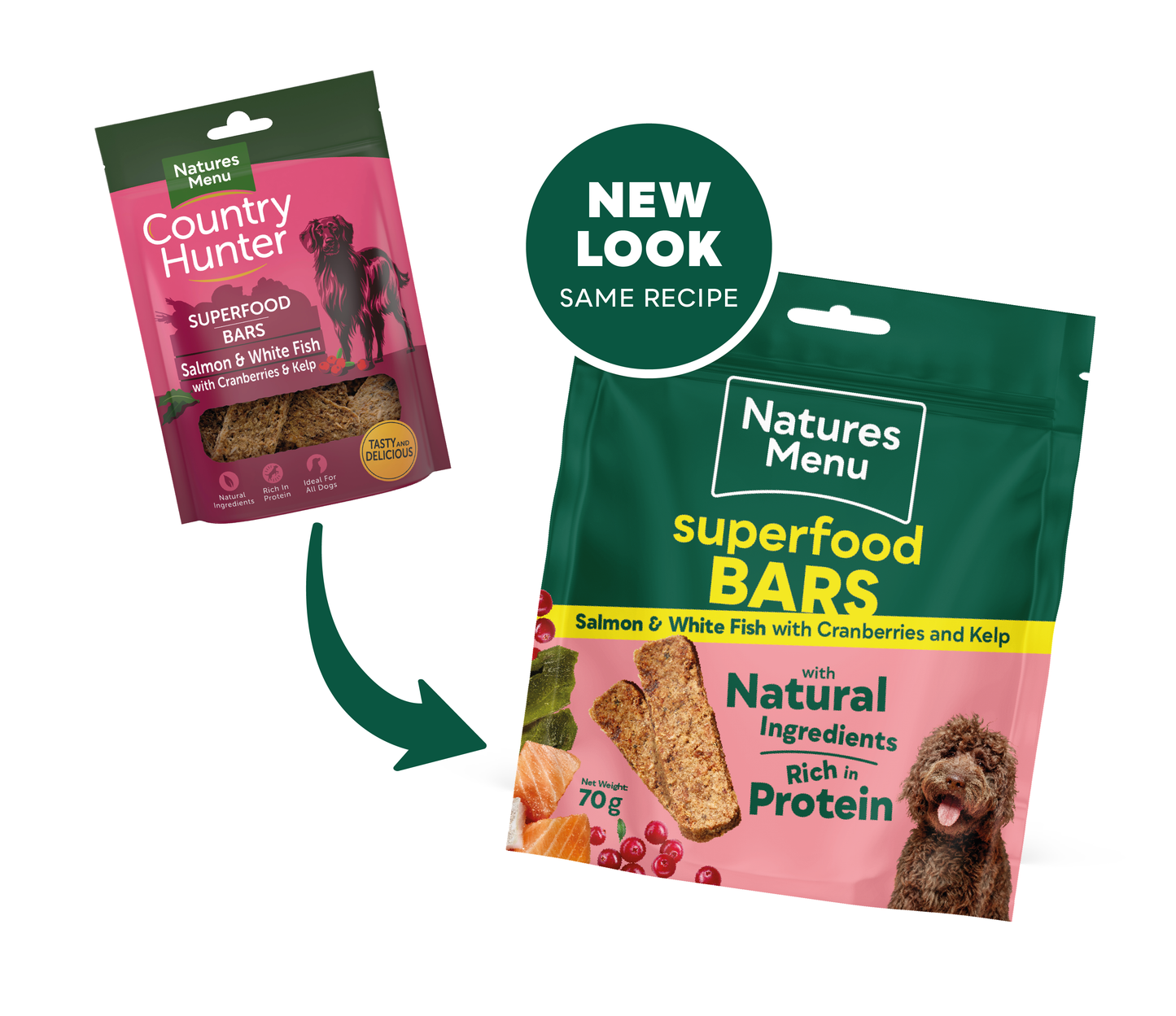 Natures Menu Country Hunter Superfood Bars - Salmon & White Fish Adult Dog Treats