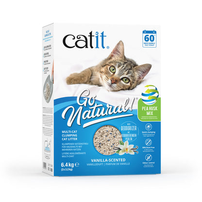 Front View of Catit Go Natural Pea Husk Cat Litter - Mix Vanilla