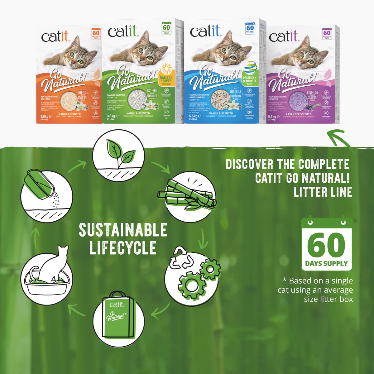 Catit Go Natural Bamboo Cat Litter - Vanilla
