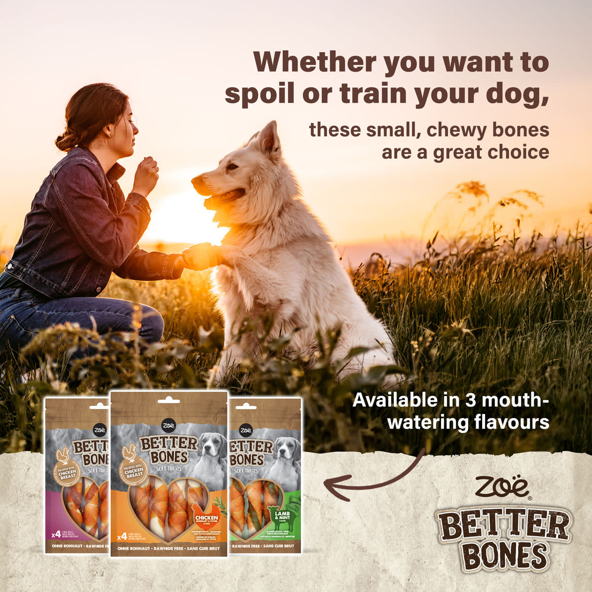 Zoe Better Bones Lamb Mint Wrap Large Rolls for Dogs