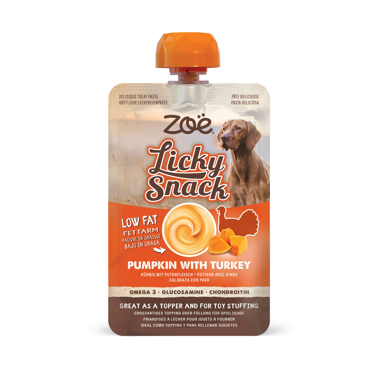 Front View of Zoe Licky Snack Pumpkin & Turkey Recipe Dog Treat