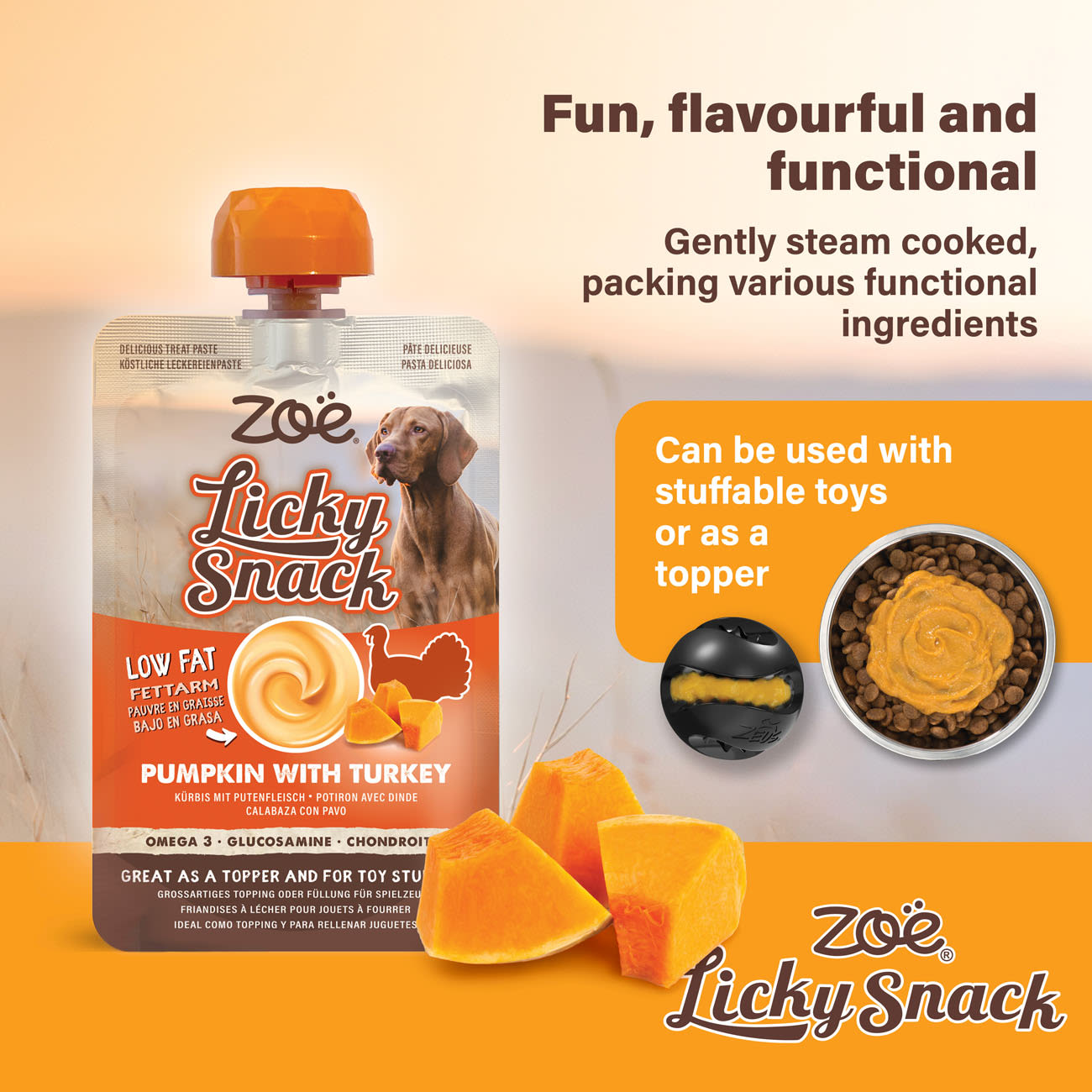 Zoe Licky Snack Pumpkin & Turkey Recipe Dog Treat