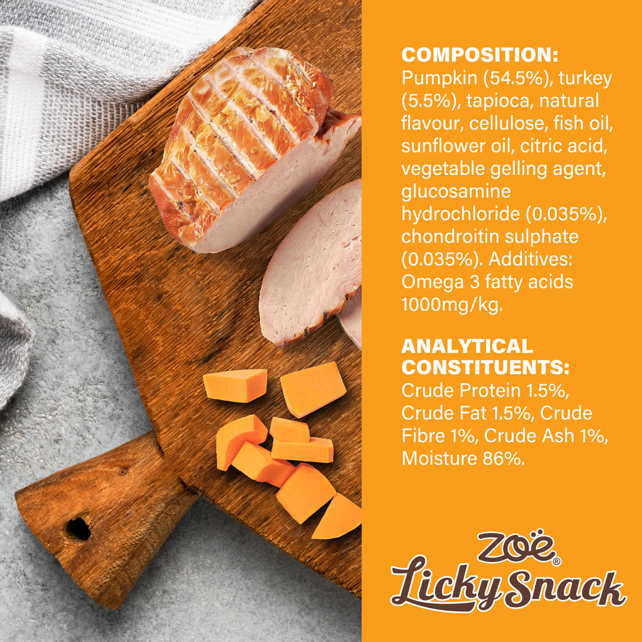 Zoe Licky Snack Pumpkin & Turkey Recipe Dog Treat