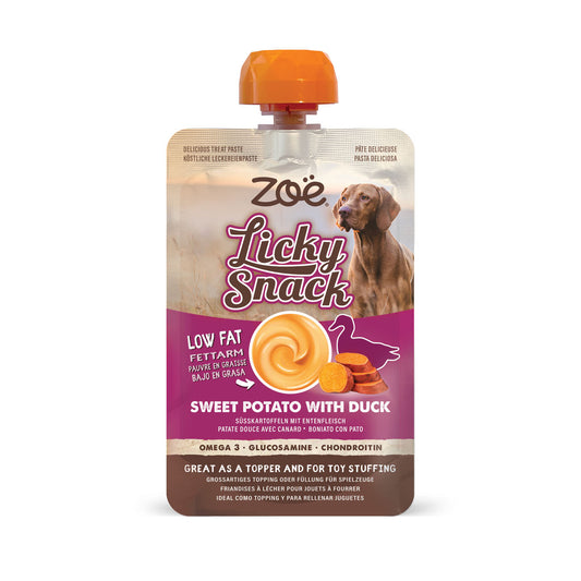 Front View of Zoe Licky Snack Sweet Potato & Duck Recipe Dog Treat