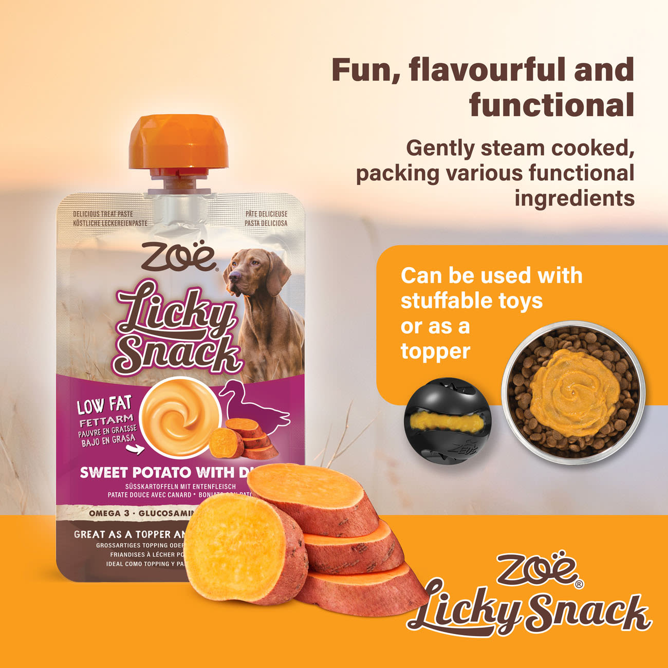 Zoe Licky Snack Sweet Potato & Duck Recipe Dog Treat