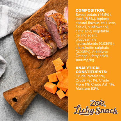 Zoe Licky Snack Sweet Potato & Duck Recipe Dog Treat