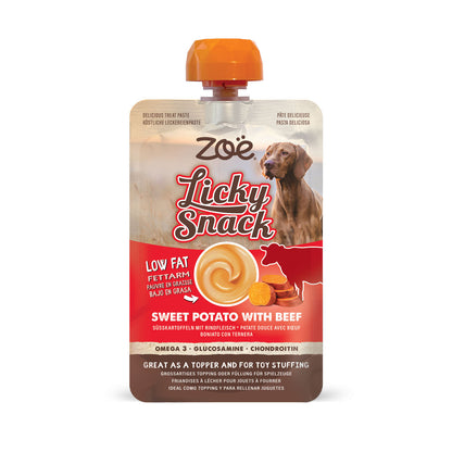 Front View of Zoe Licky Snack Sweet Potato & Beef Recipe Dog Treat