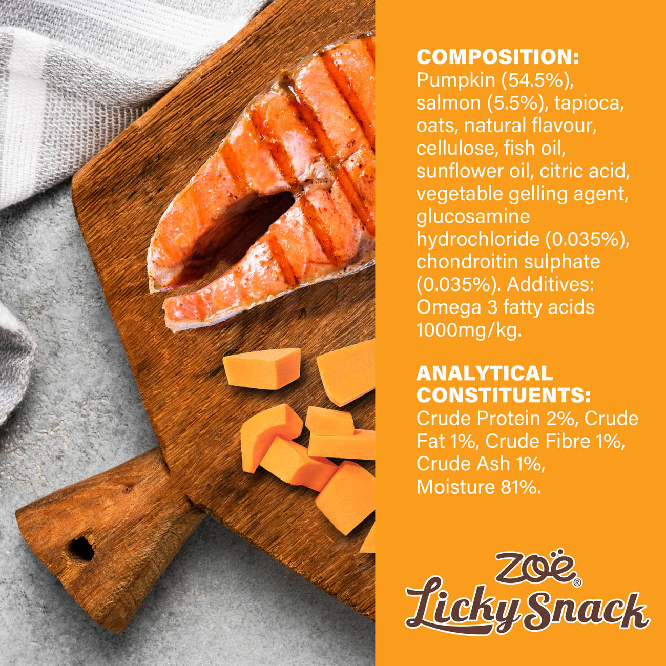Zoe Licky Snack Pumpkin & Salmon Recipe Dog Treat
