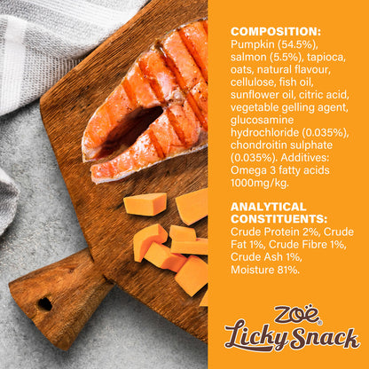 Zoe Licky Snack Pumpkin & Salmon Recipe Dog Treat