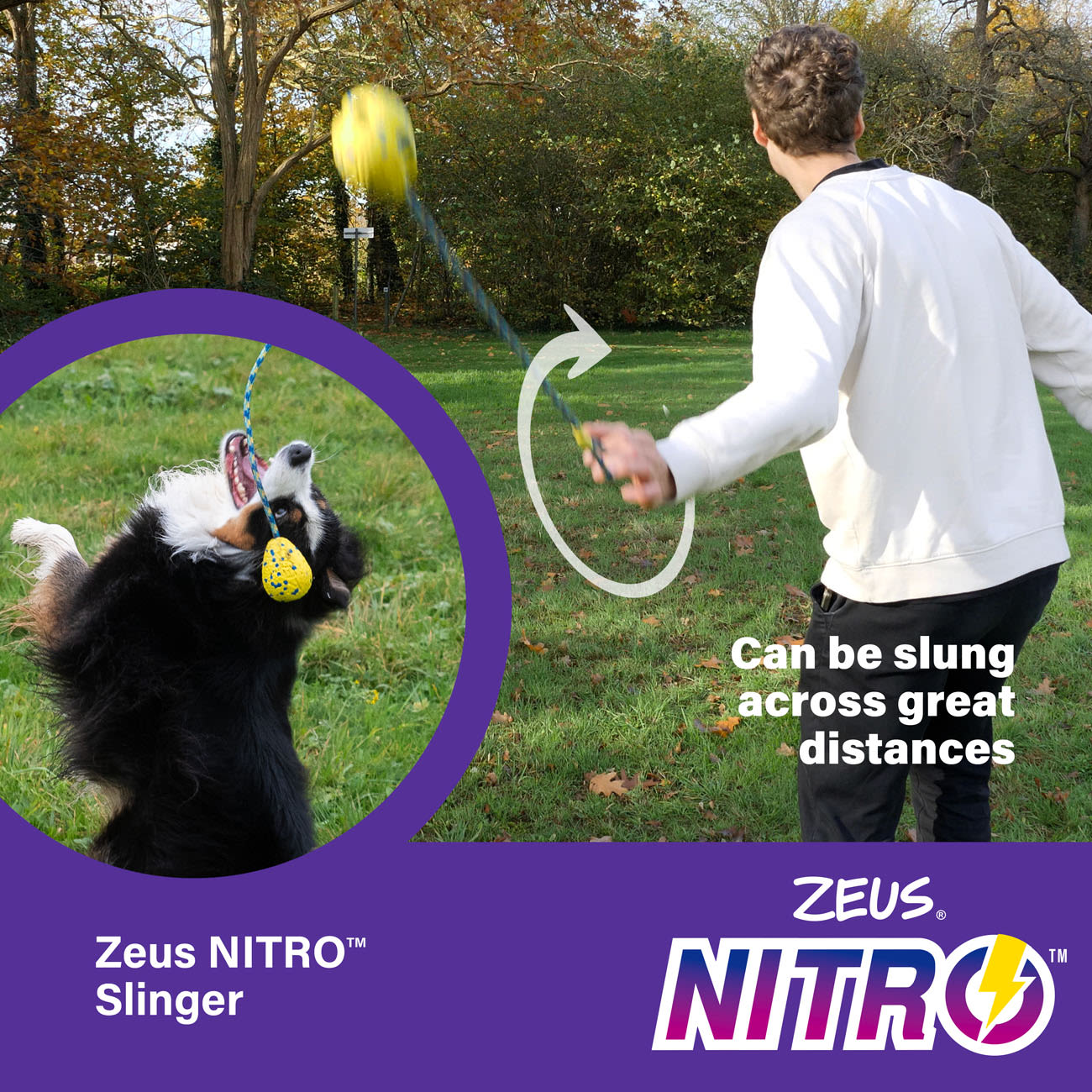 Zeus Nitro Weighted Slinger with Rope Dog Toy