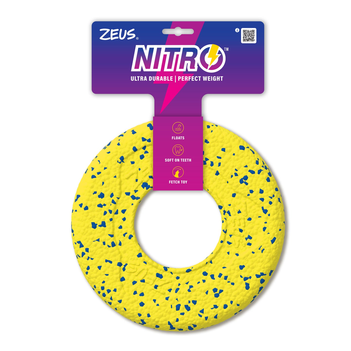 Front View of Zeus Nitro Flying Disc Dog Toy