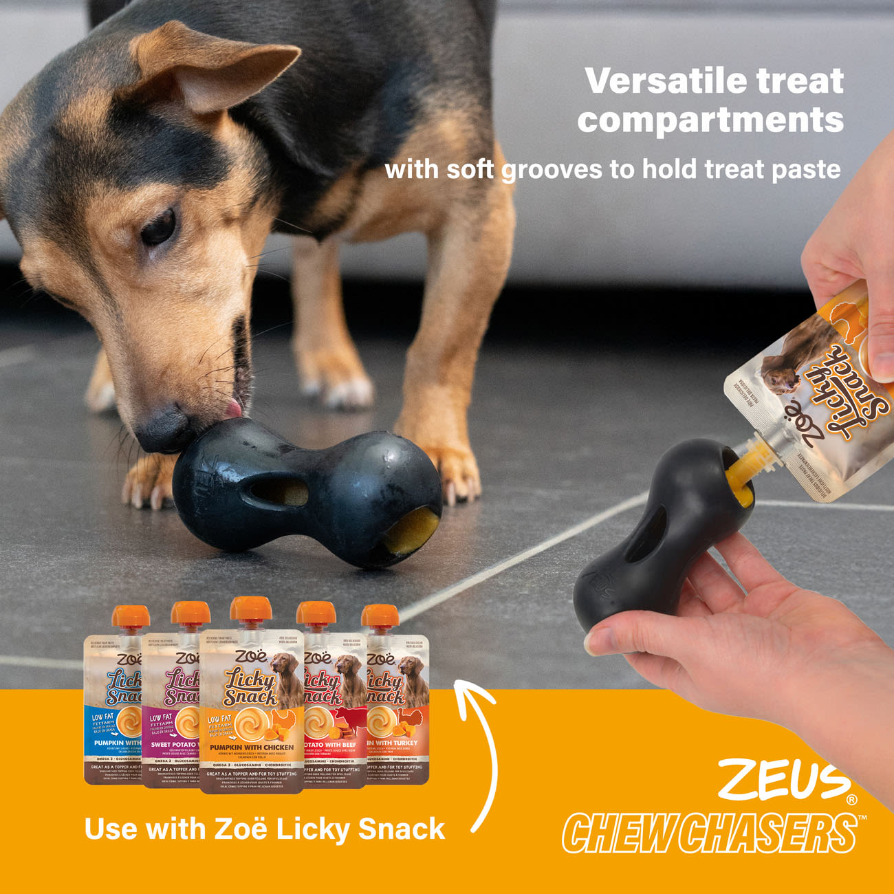 Zeus ChewChasers Treat Peanut Dog Toy