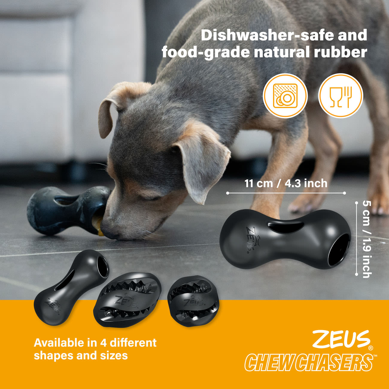 Zeus ChewChasers Treat Peanut Dog Toy