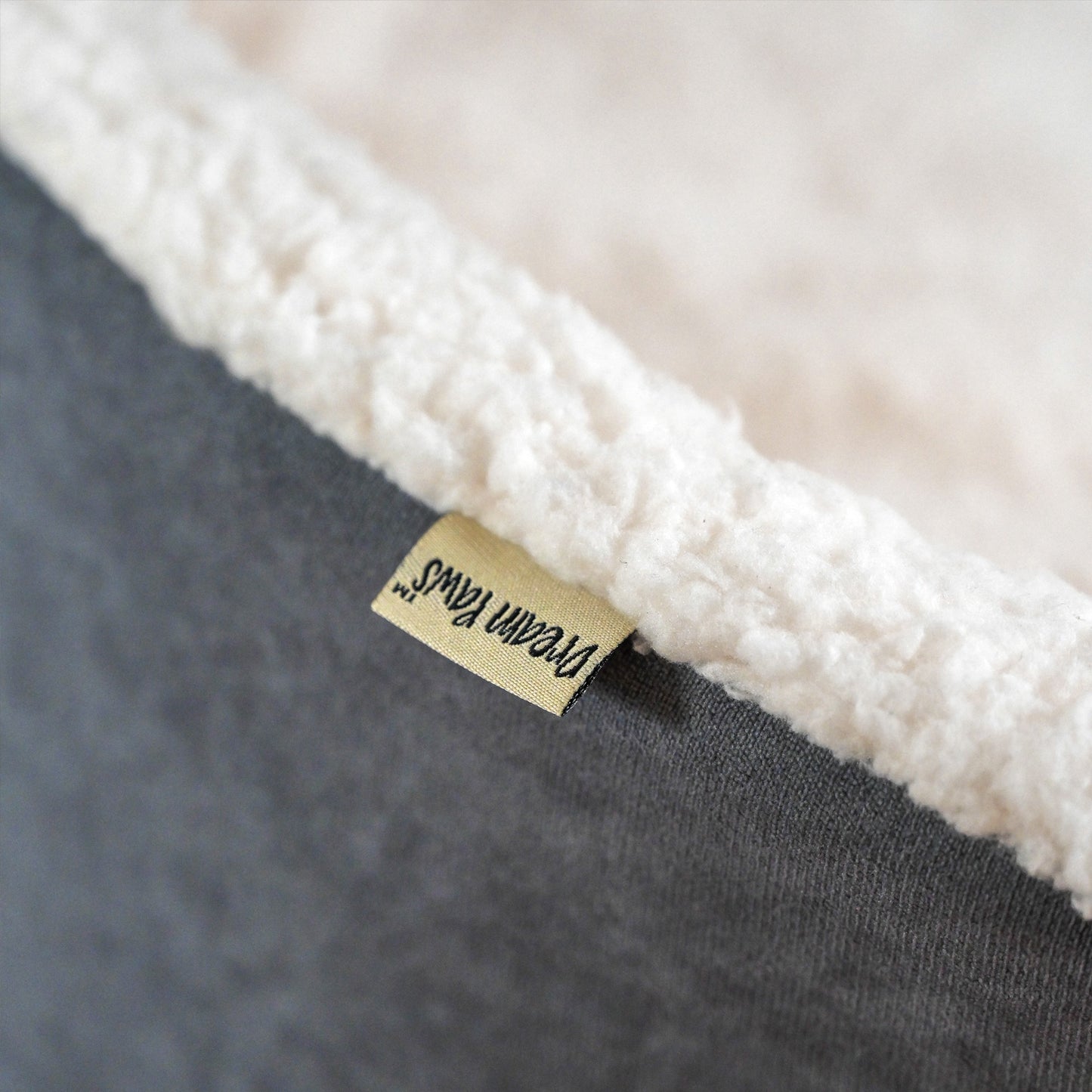 Dream Paws Grey Oval Velvet Dog Bed