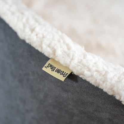 Dream Paws Grey Oval Velvet Dog Bed