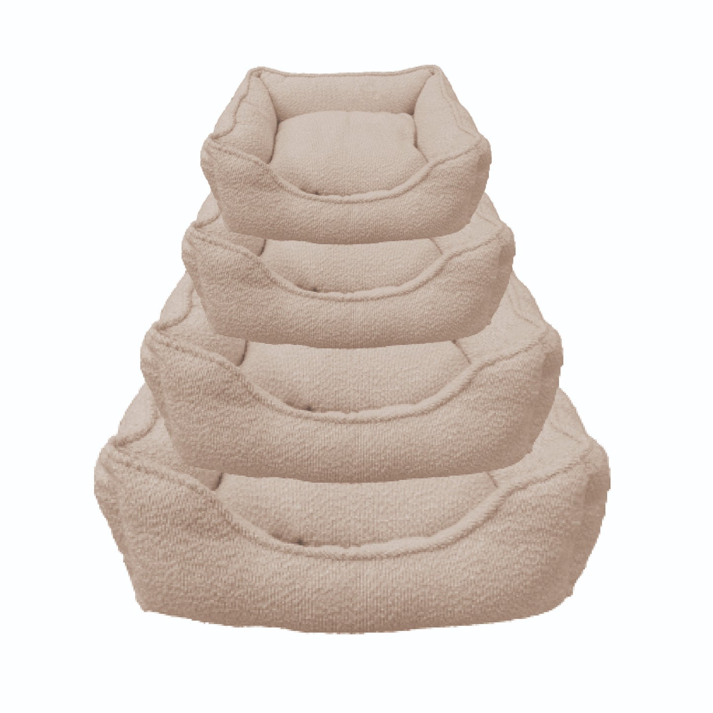 Dream Paws Almond White Boucle Dog Bed